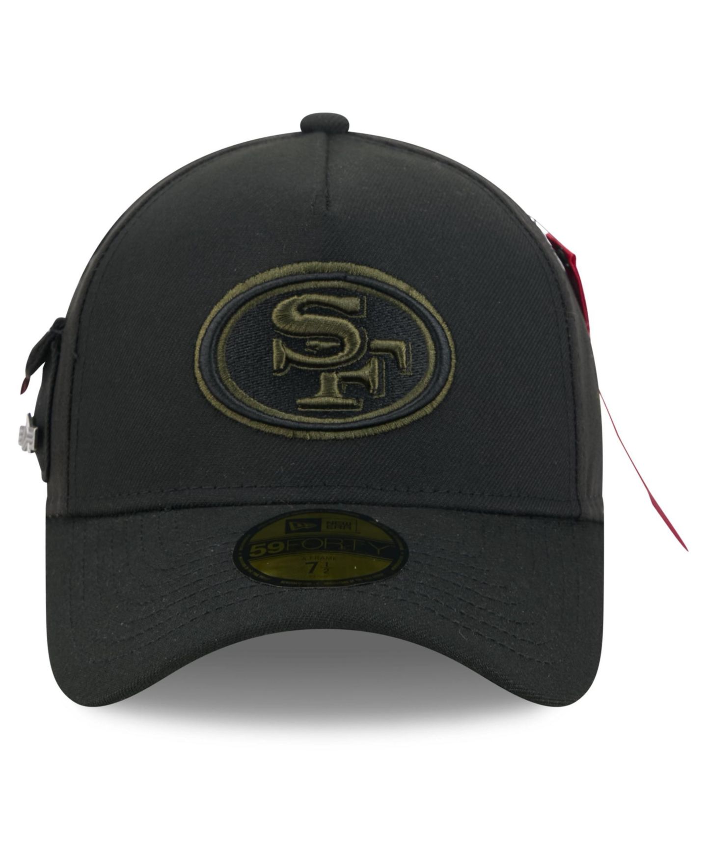 Мужская кепка New Era X Alpha Industries Black San Francisco 49ers A-Frame 59FORTY Fitted Hat — фото 2