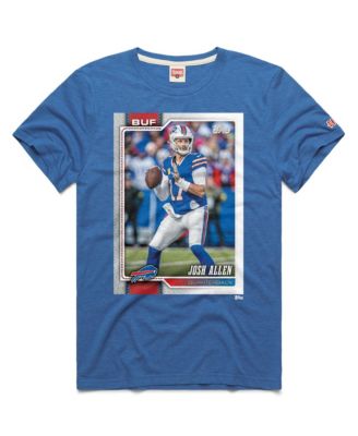 Men's and Women's Josh Allen Royal Buffalo Bills NFL Topps Trading Card Tri-Blend T-Shirt