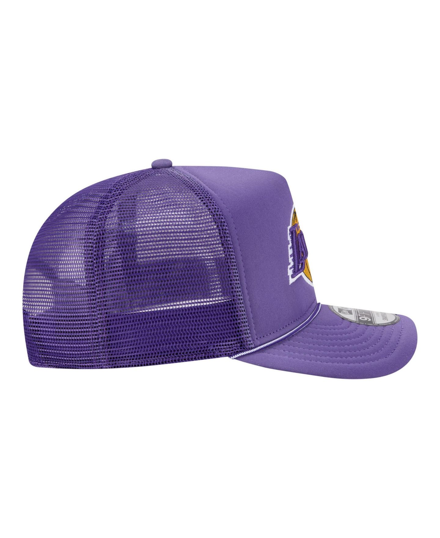 Мужская кепка New Era Purple Los Angeles Lakers Faded Foam Front 9FIFTY A-Frame Adjustable Trucker Hat — фото 2