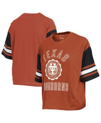 Women's Texas Orange Texas Longhorns Sunday Color block Seal T-Shirt