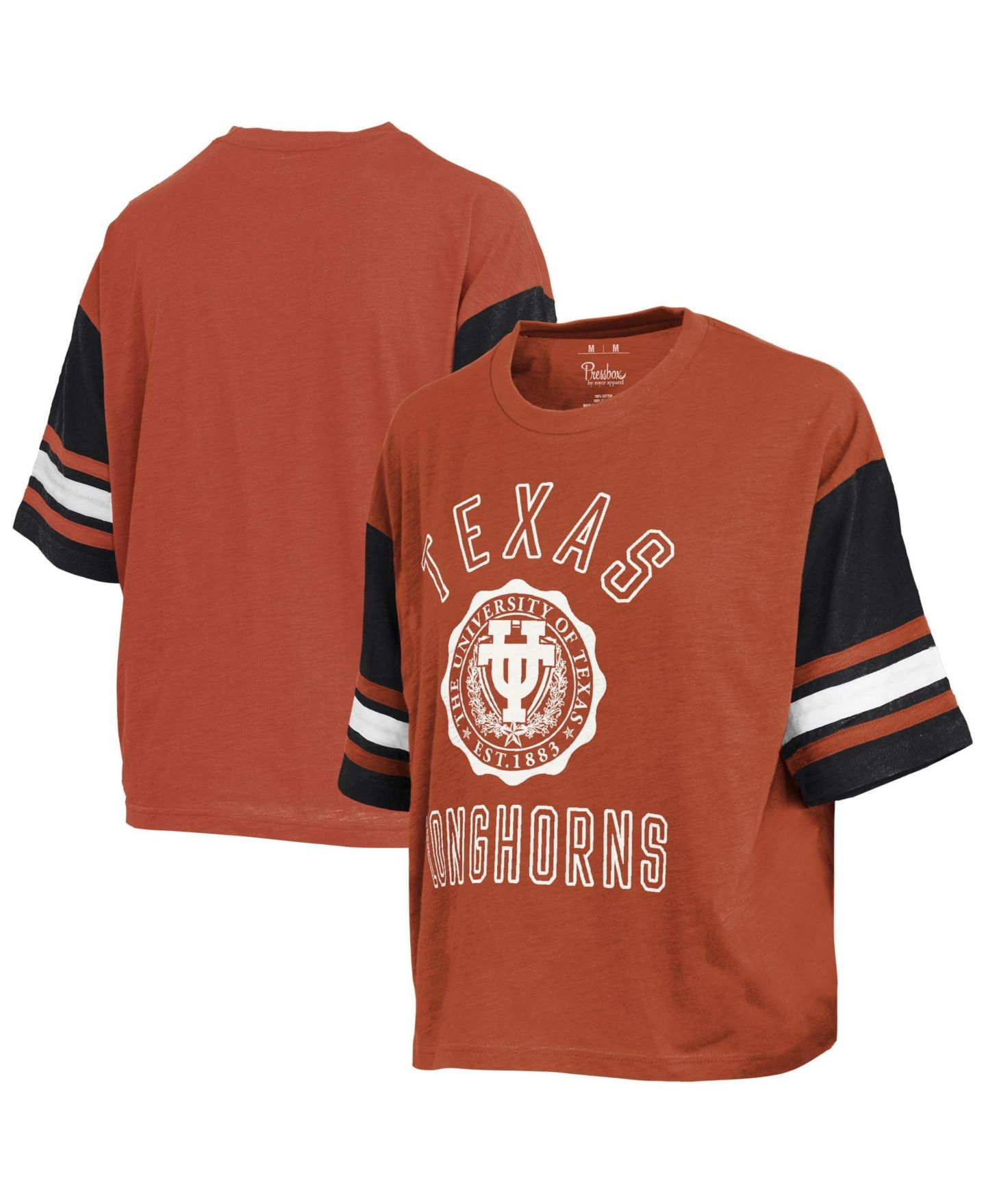 Женская футболка Pressbox Texas Orange Texas Longhorns Sunday Color block Seal — фото 1