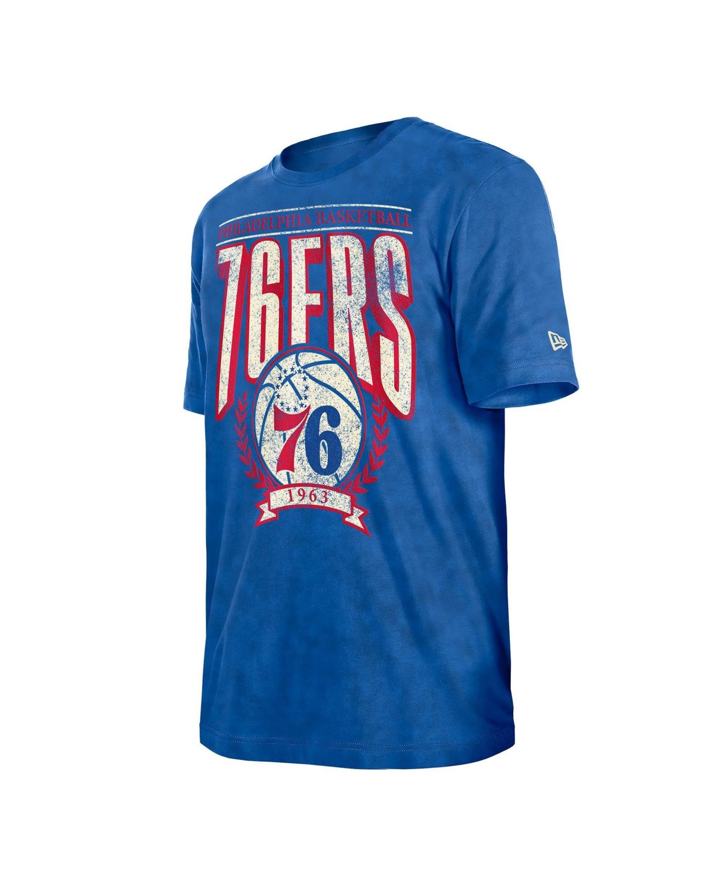Мужская футболка New Era Royal Philadelphia 76ers Throwback Vintage Boxy Mineral Wash — фото 2