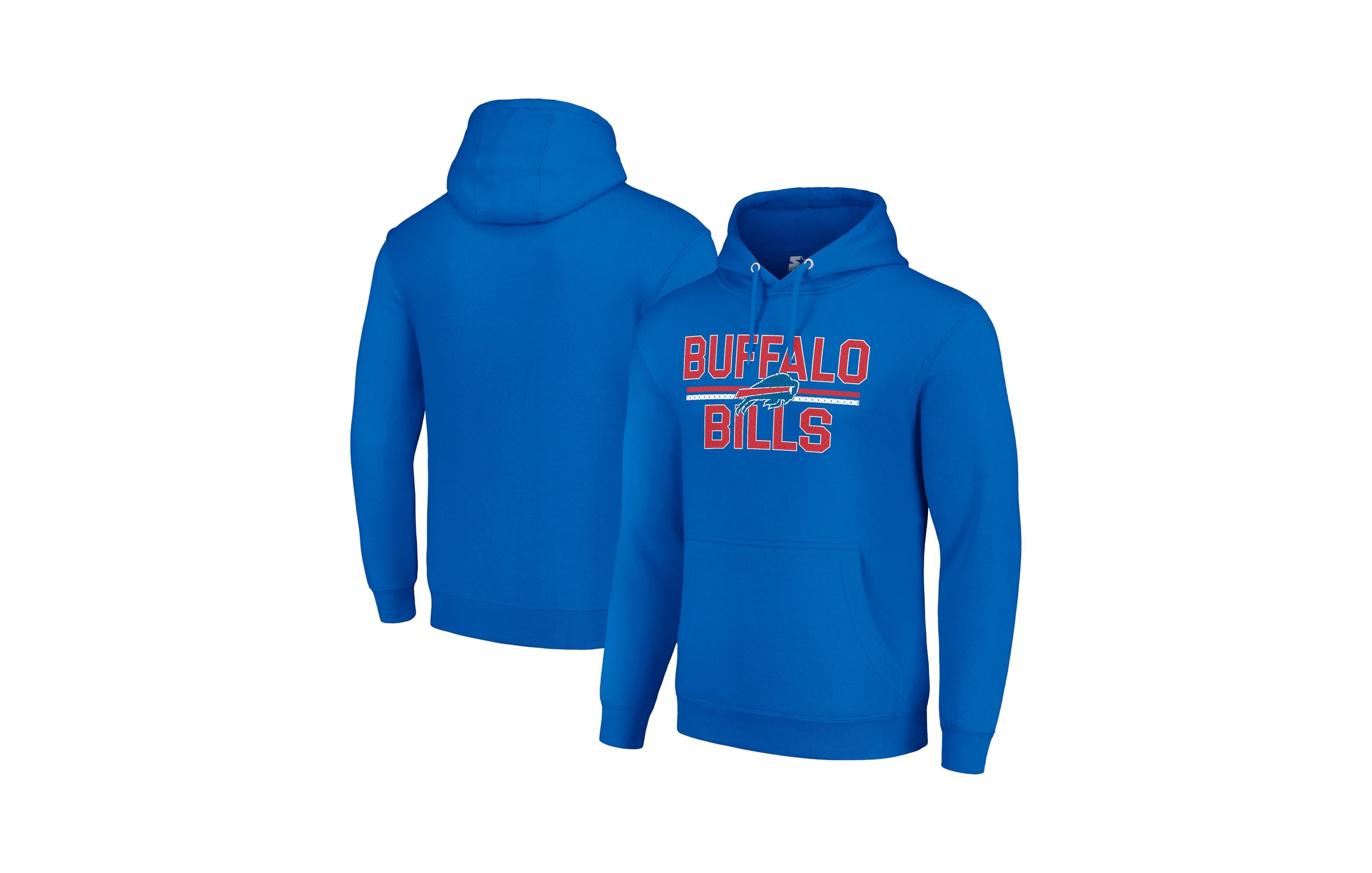 Starter Men's and Women's Royal Buffalo Bills Team Mesh Print Graphic Tri-Blend Pullover Hoodie