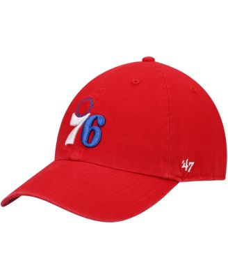 Men's Red Philadelphia 76ers Core Logo Clean Up Adjustable Hat
