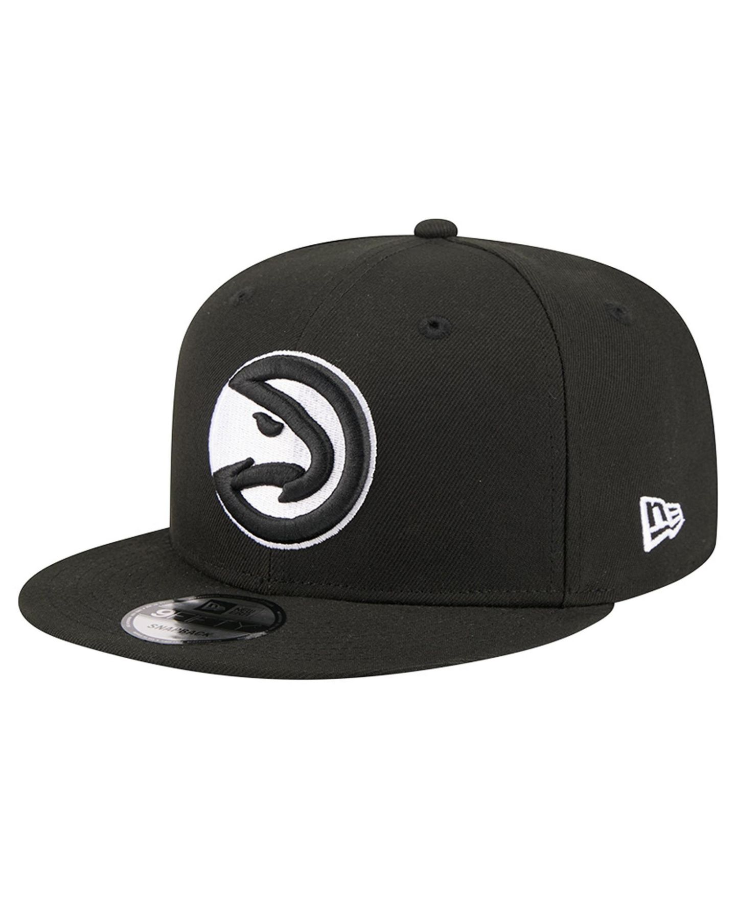 Мужская кепка New Era Black Atlanta Hawks Team 9FIFTY Snapback Hat — фото 1