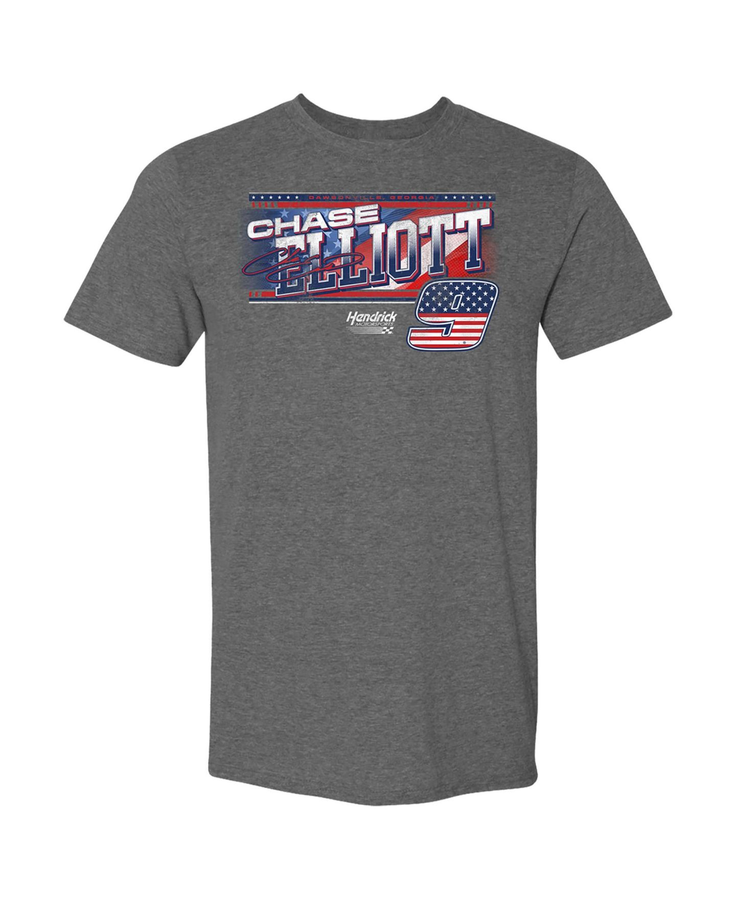 Мужская футболка Hendrick Motorsports Team Collection Heather Gray Chase Elliott Patriotic Name & Number — фото 2