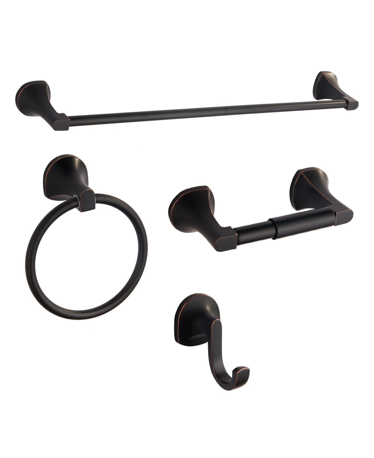 Cyqbd 4 Piece Bathroom Hardware Set Towel Bar Robe Hook Toilet Paper Holder Ring