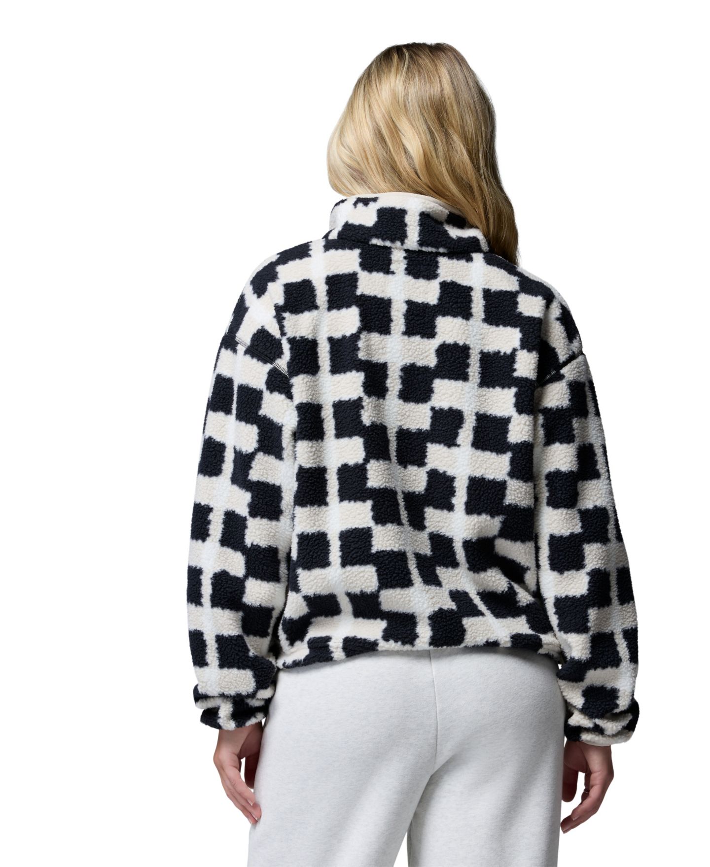 Женский топ Columbia Helvetia™ II Printed Cropped Half-Snap Fleece, цвет: Чёрный — фото 6
