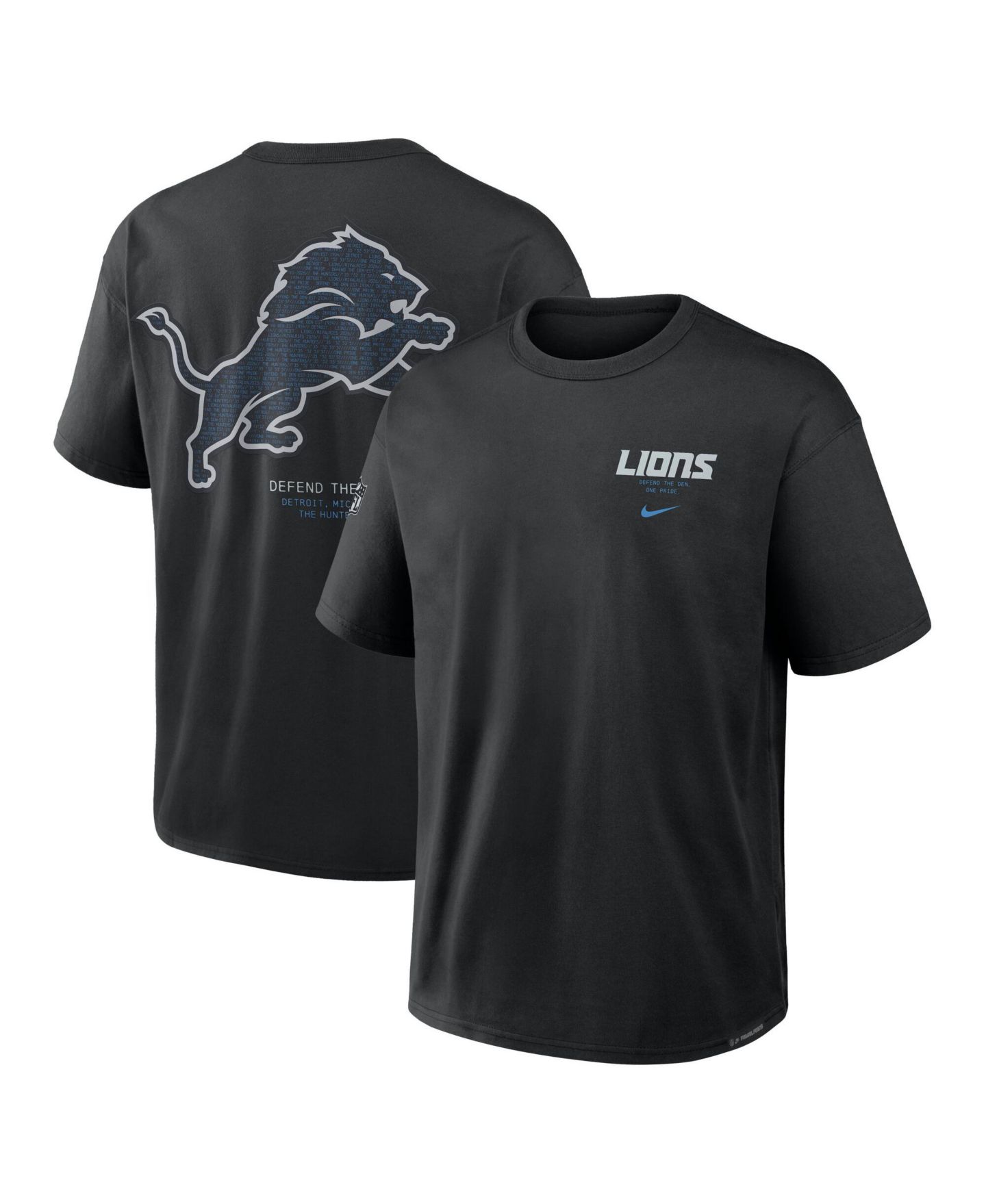Мужская футболка Nike Black Detroit Lions 2026 Rivalries Collection Max90 — фото 1