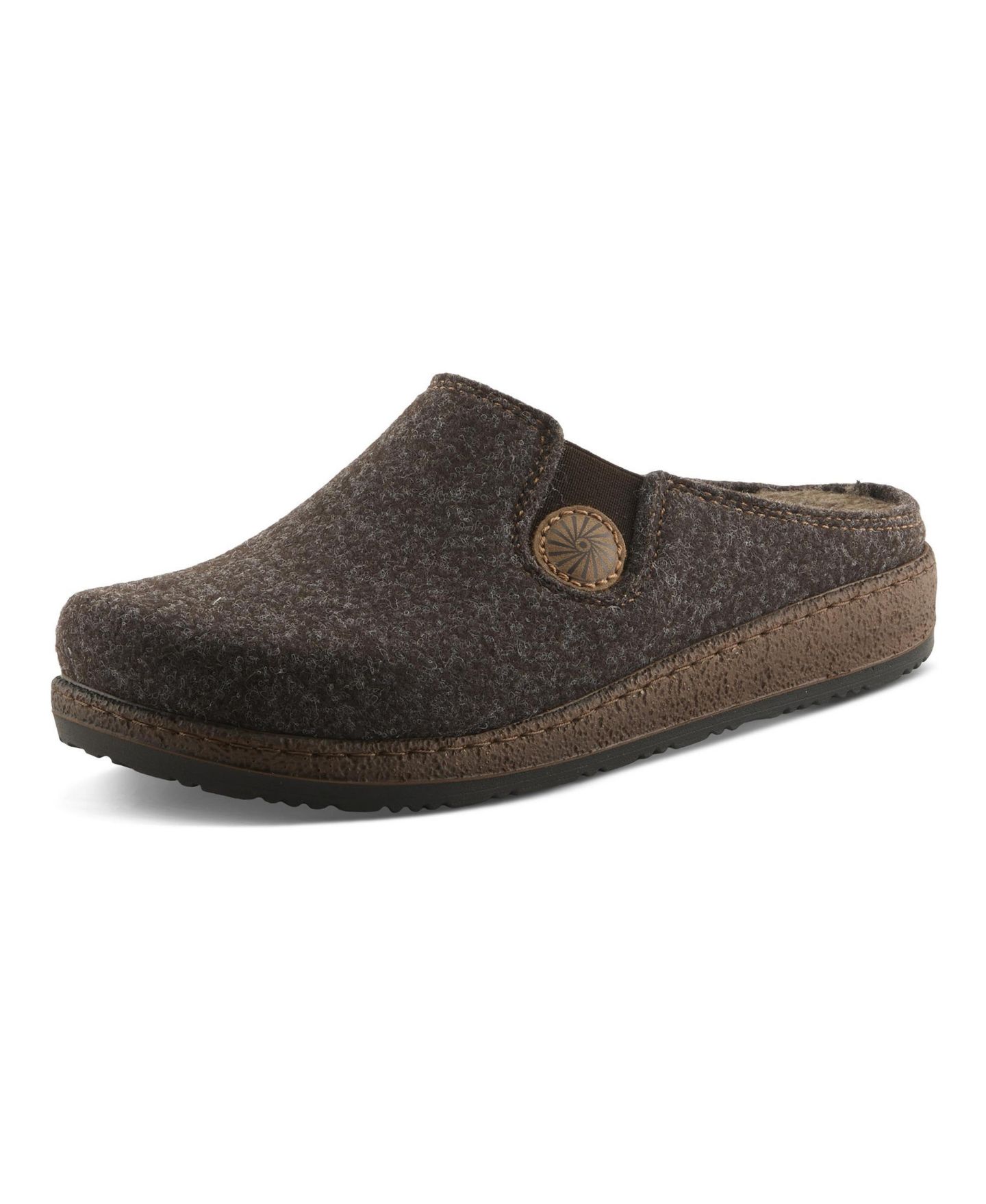 Женские сандалии Flexus Cozily with Faux Fur Padded Lining Slide Clog, цвет: Тёмный коричневый — фото 2