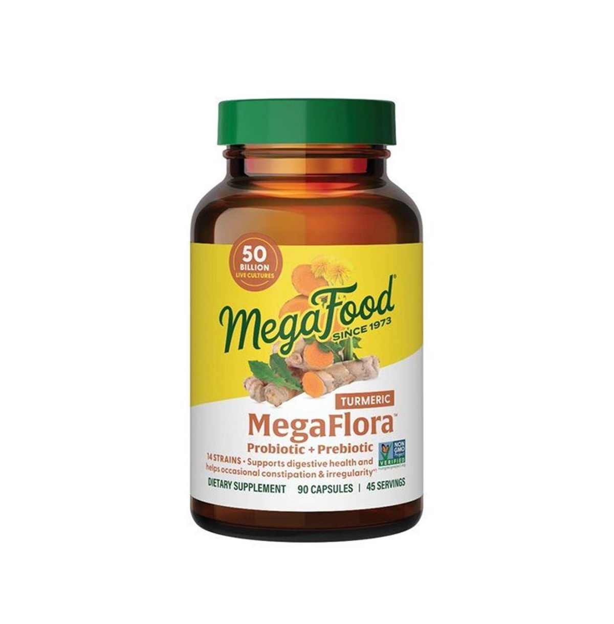 MegaFood MegaFlora Probiotic with Turmeric ,90 Caps