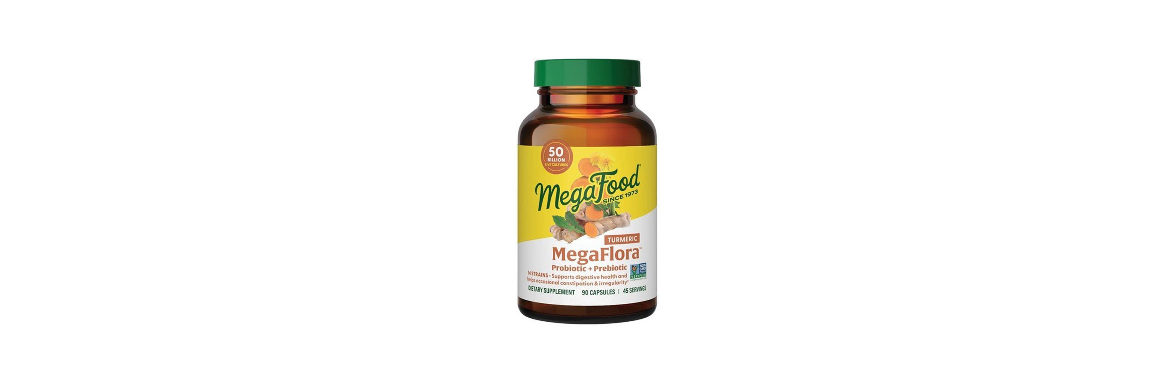 MegaFood MegaFlora Probiotic with Turmeric ,90 Caps