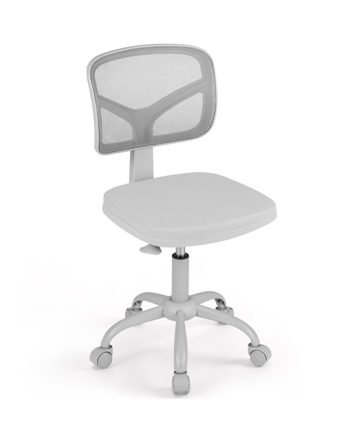 Costway Height-adjustable Kids Study Chair, Swivel Mesh Desk Chair with 5 Rolling Casters - Grey