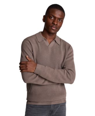 Men's Long-Sleeve Classic-Fit Johnny Collar Polo Shirt