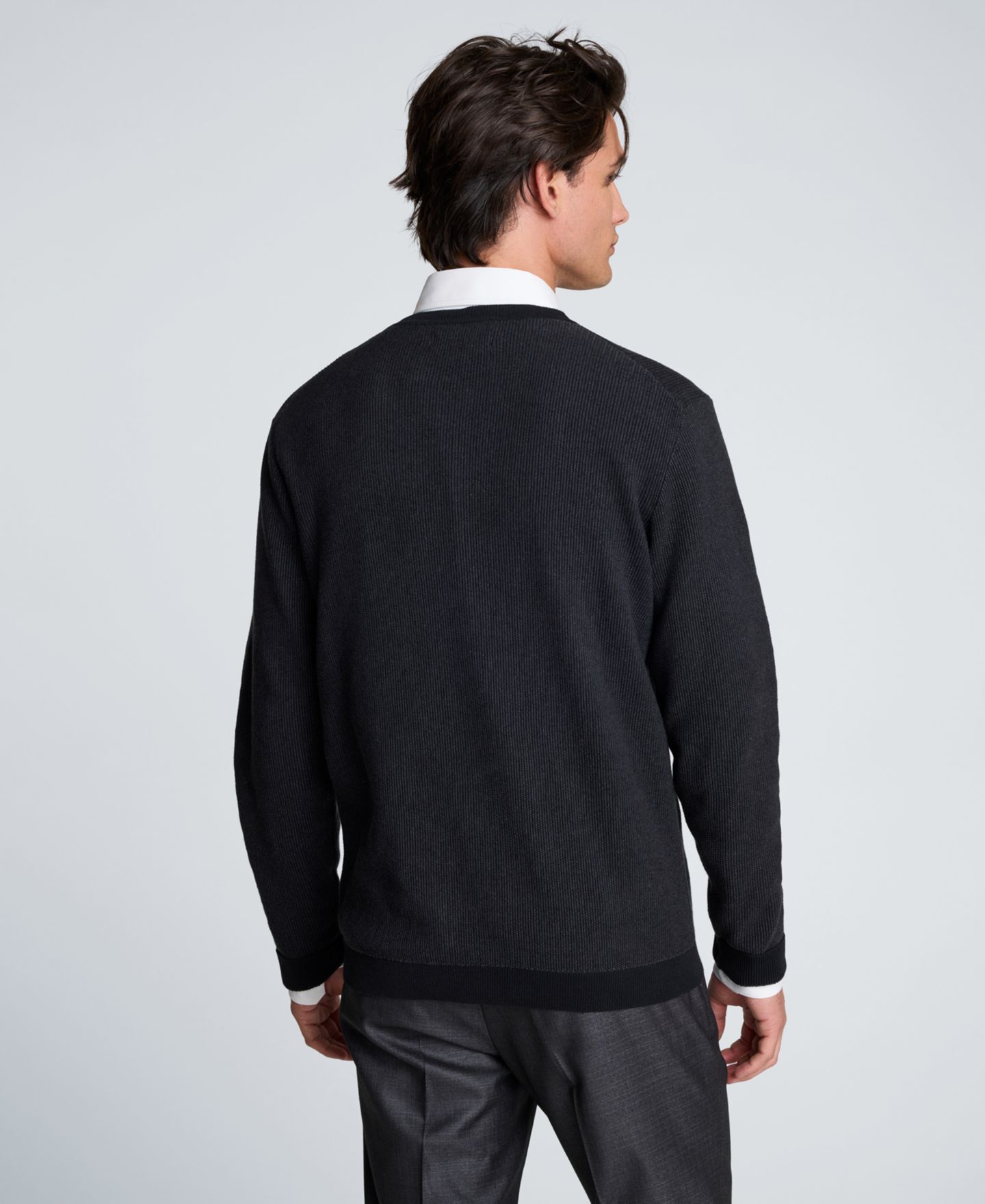 Мужской свитер Kenneth Cole Two-Tone Crew Classic-Fit Long-Sleeve Sweater, цвет: Синий / Тёмно-синий — фото 9