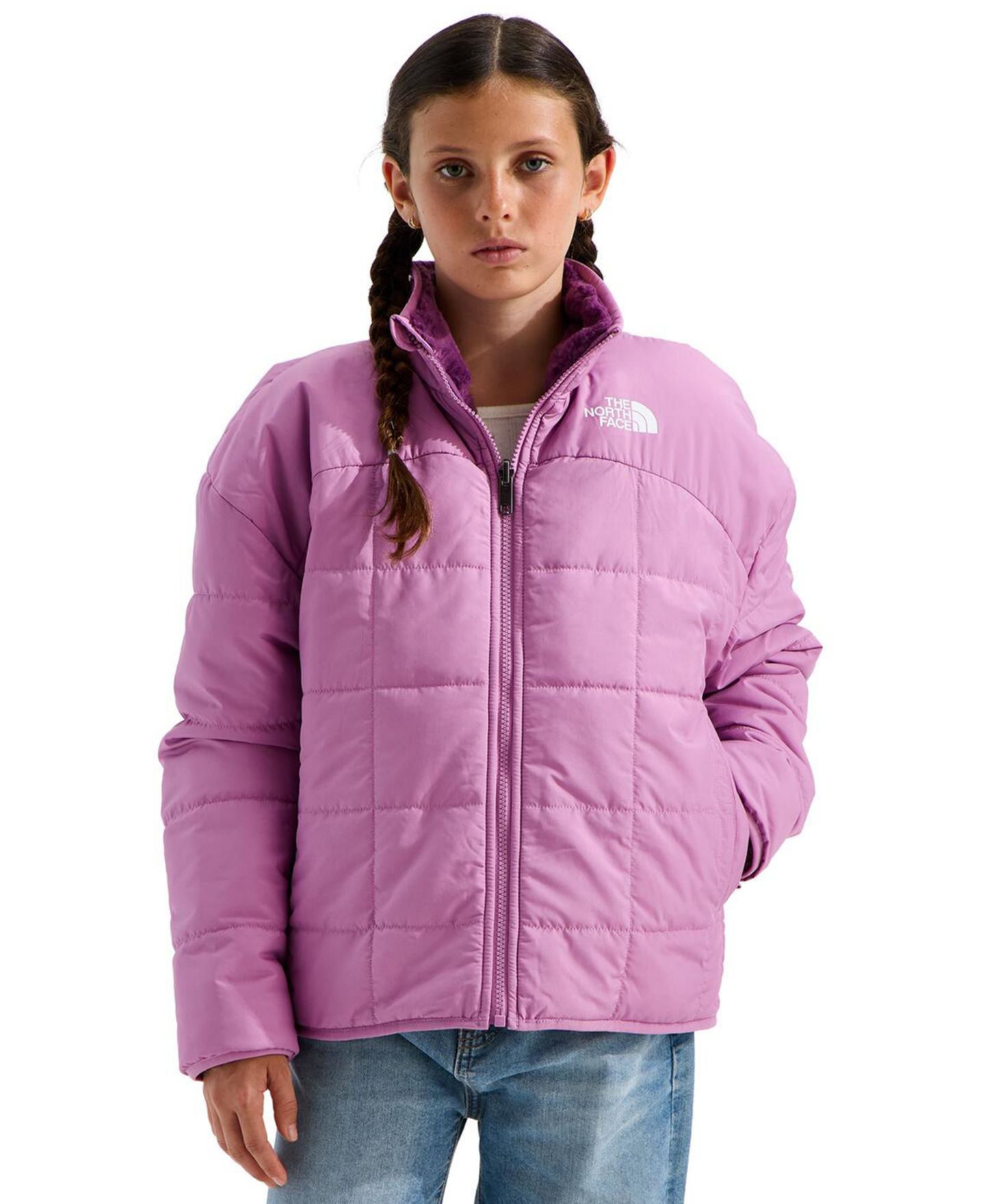 Куртка The North Face Reversible Shasta Full Zip Jacket для девочек, цвет: Лавандовый / Фиолетовый — фото 1