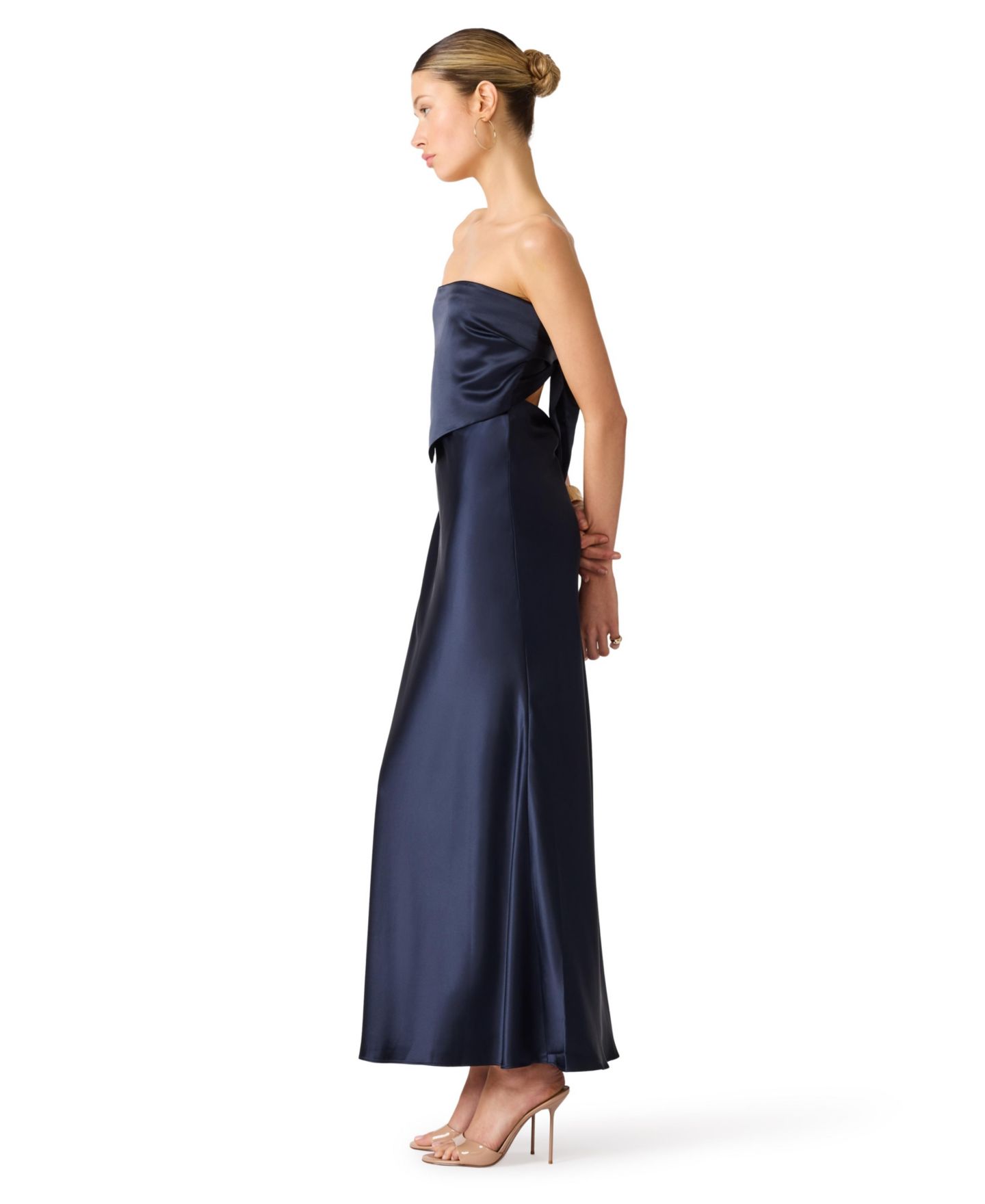 Женское платье Steve Madden Strapless Open-Back Satin, цвет: Chartruse — фото 6