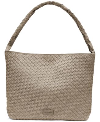 San Antonio Woven Leather Hobo Handbag
