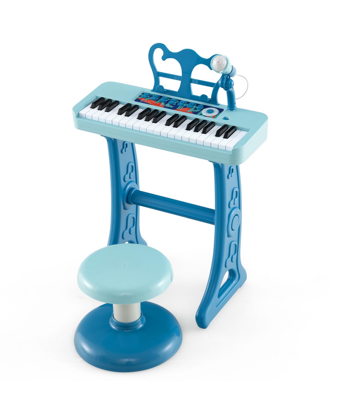 Mecale 37-Key Kids Piano Keyboard with Microphone and Stool, 4-Piece Set, Ages 3+