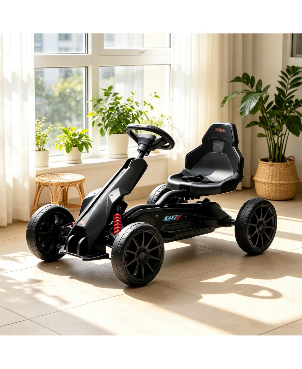 Sevorley 12V Dual-Speed Kids Ride On Go Kart, 66 lbs Capacity, Ages 3-8