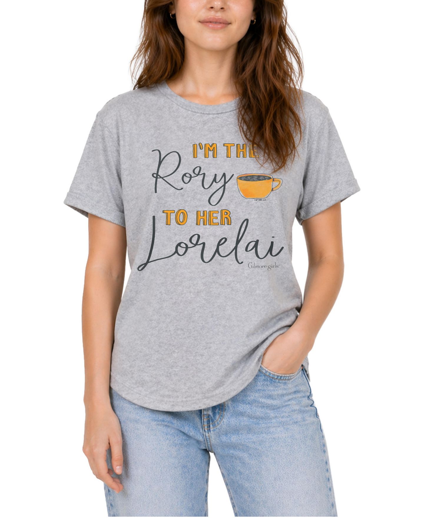 Женская футболка Gilmore Girls Juniors' I'm The Rory Graphic Relaxed-Fit, цвет: Меланжевый серый — фото 1