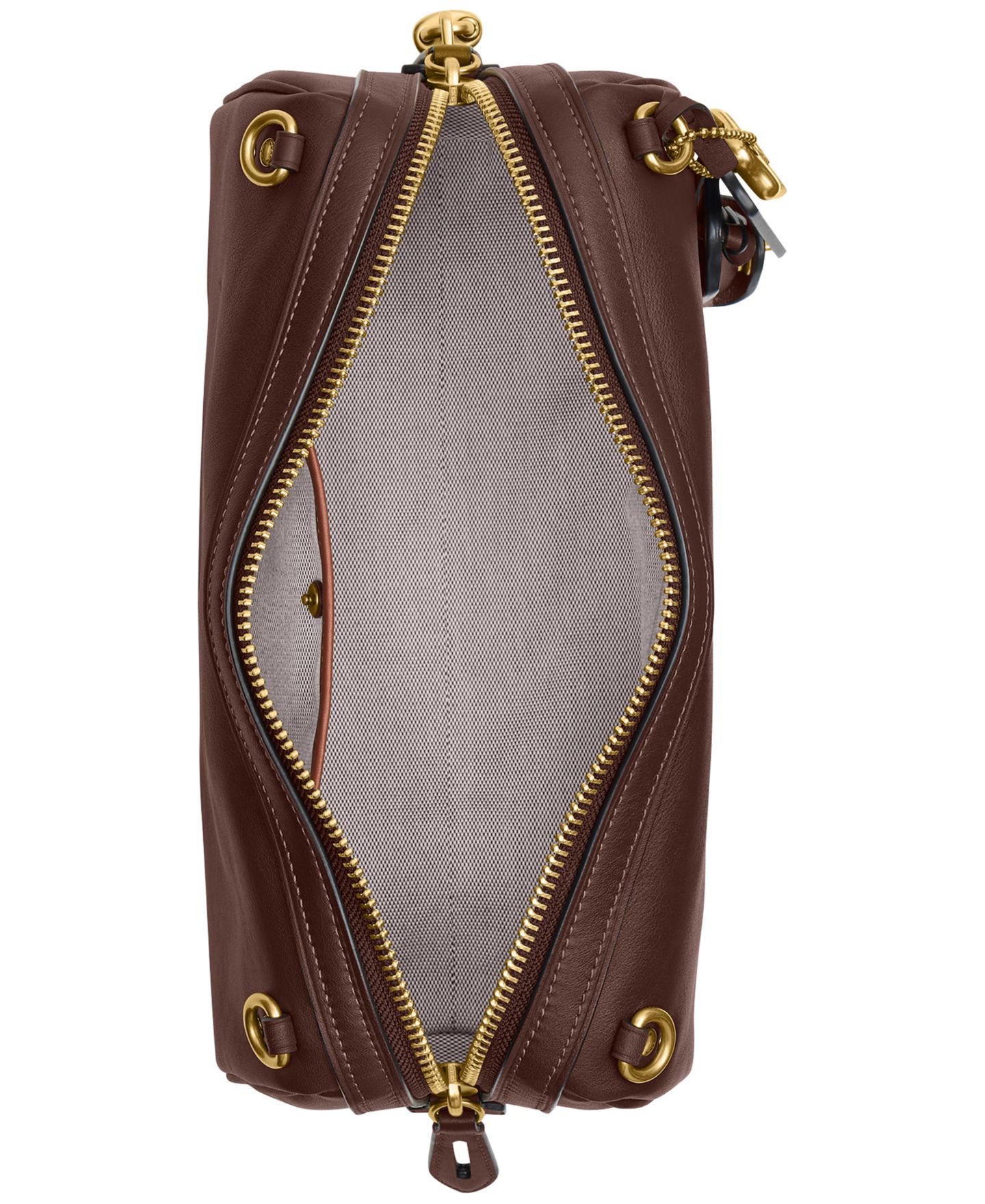 Женская сумка COACH Rogue Natural Grain Nappa Leather Small Shoulder, цвет: Латунный / Кленовый — фото 4
