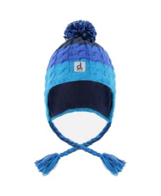 Boys' Peruvian Cable Knit Fleece-Lined Pompom Beanie