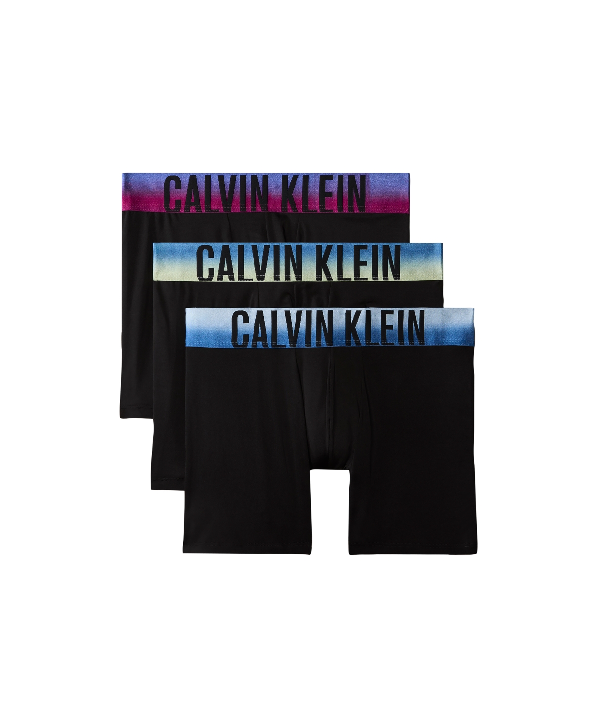 Calvin Klein Men's Intense Power Logo Boxer Briefs, 3-Pack - Black Bodies W/ Plein Air Psdn Blue/psdn