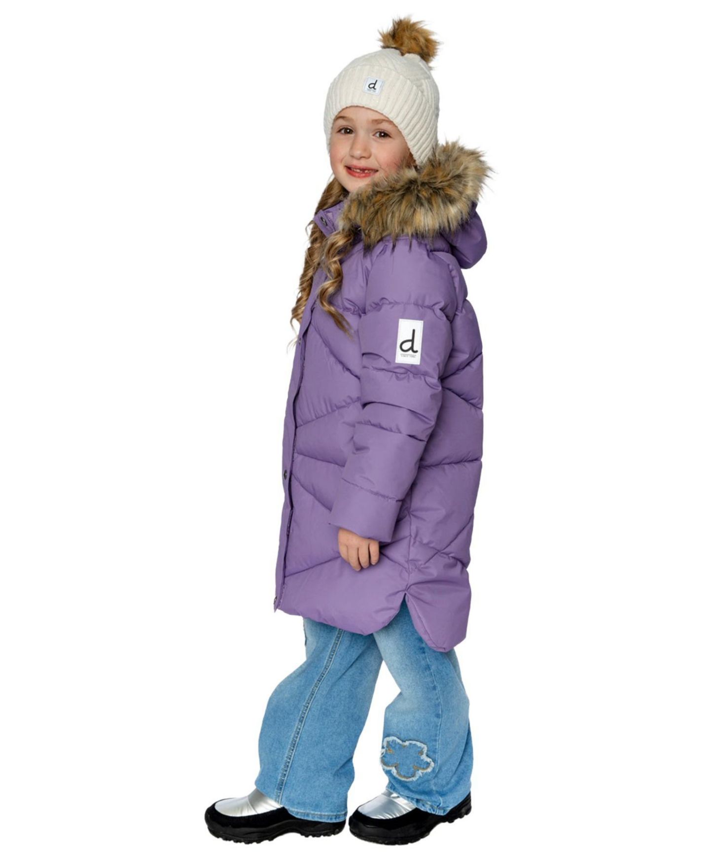 Куртка Deux par Deux Ong Winter Puffer Coat для девочек, цвет: Фиолетовый — фото 5