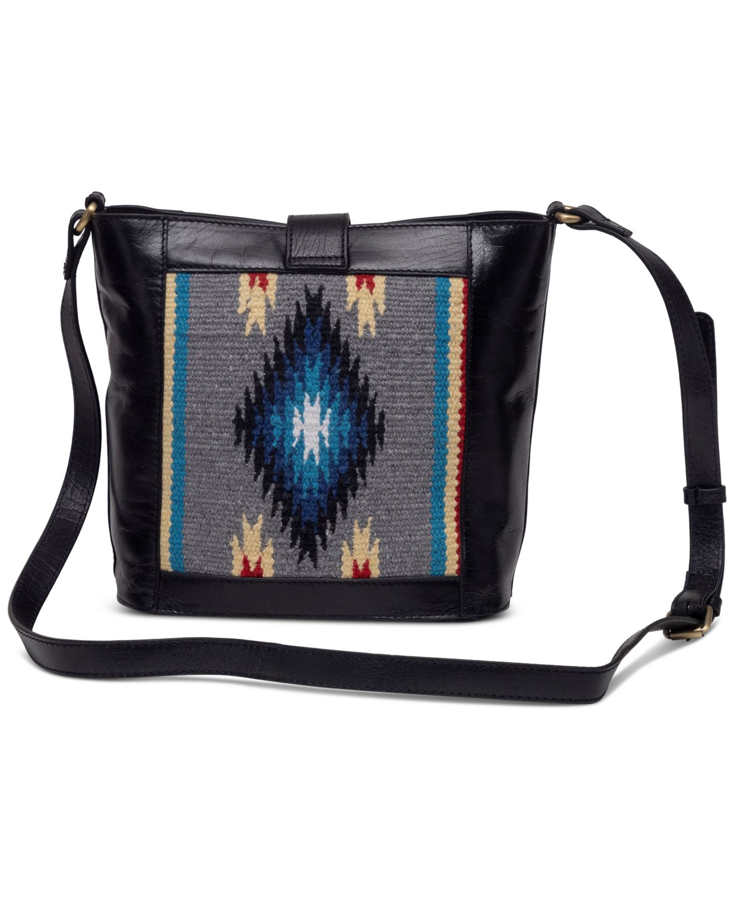 Женская сумка Ecotorie Dunlap Aztec-Inspired Leather Crossbody, цвет: Чёрный — фото 2