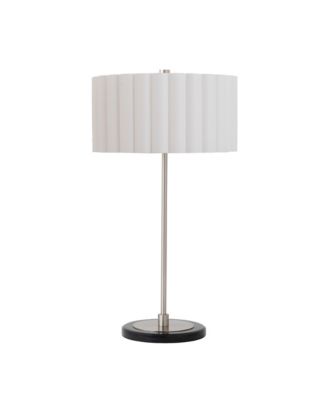 Slimline Table Lamp, Scallop Shade, Satin Nickel Base