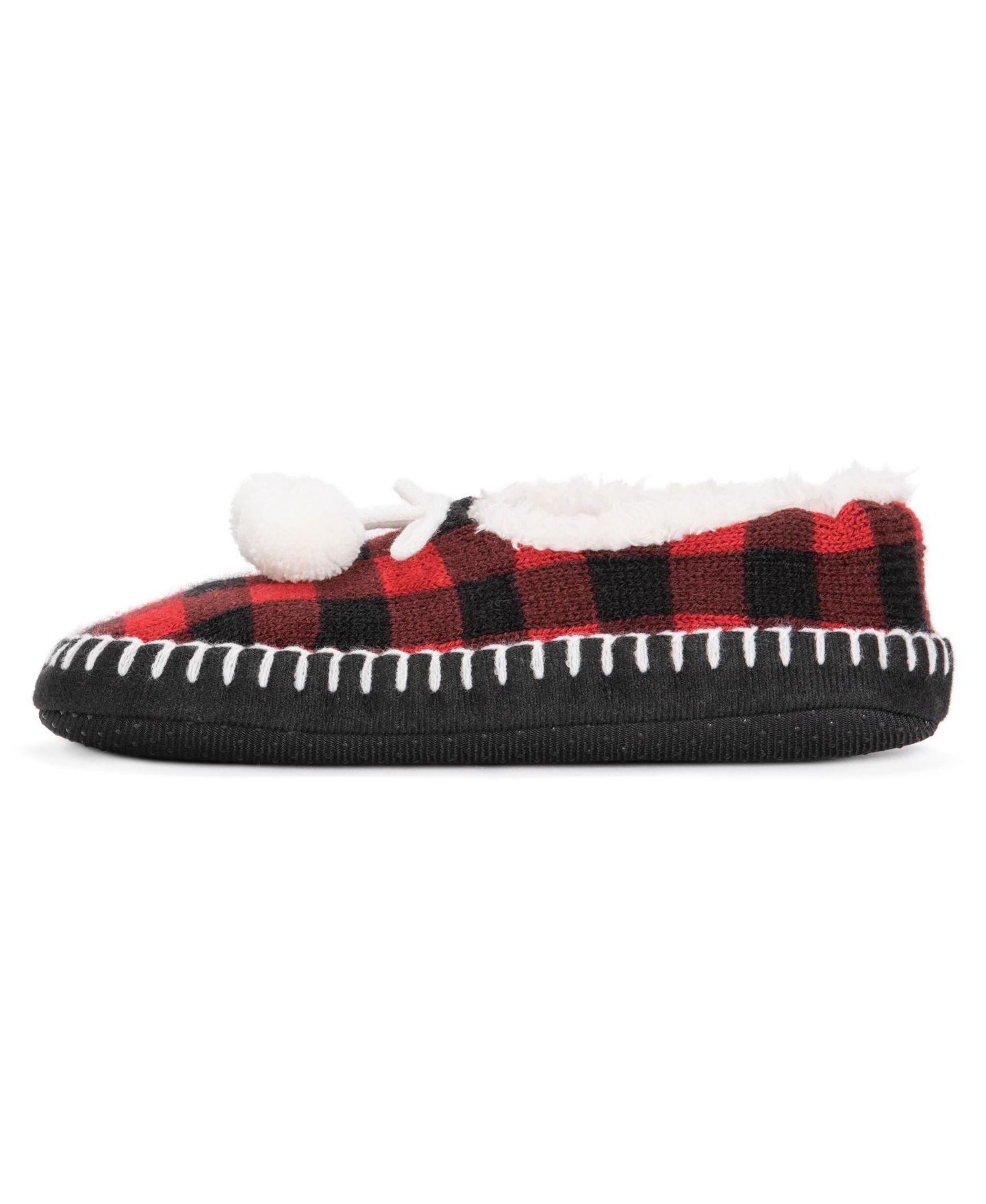 Мужские тапочки MUK LUKS Cuff Booties Slipper, цвет: Красный / Чёрный — фото 7