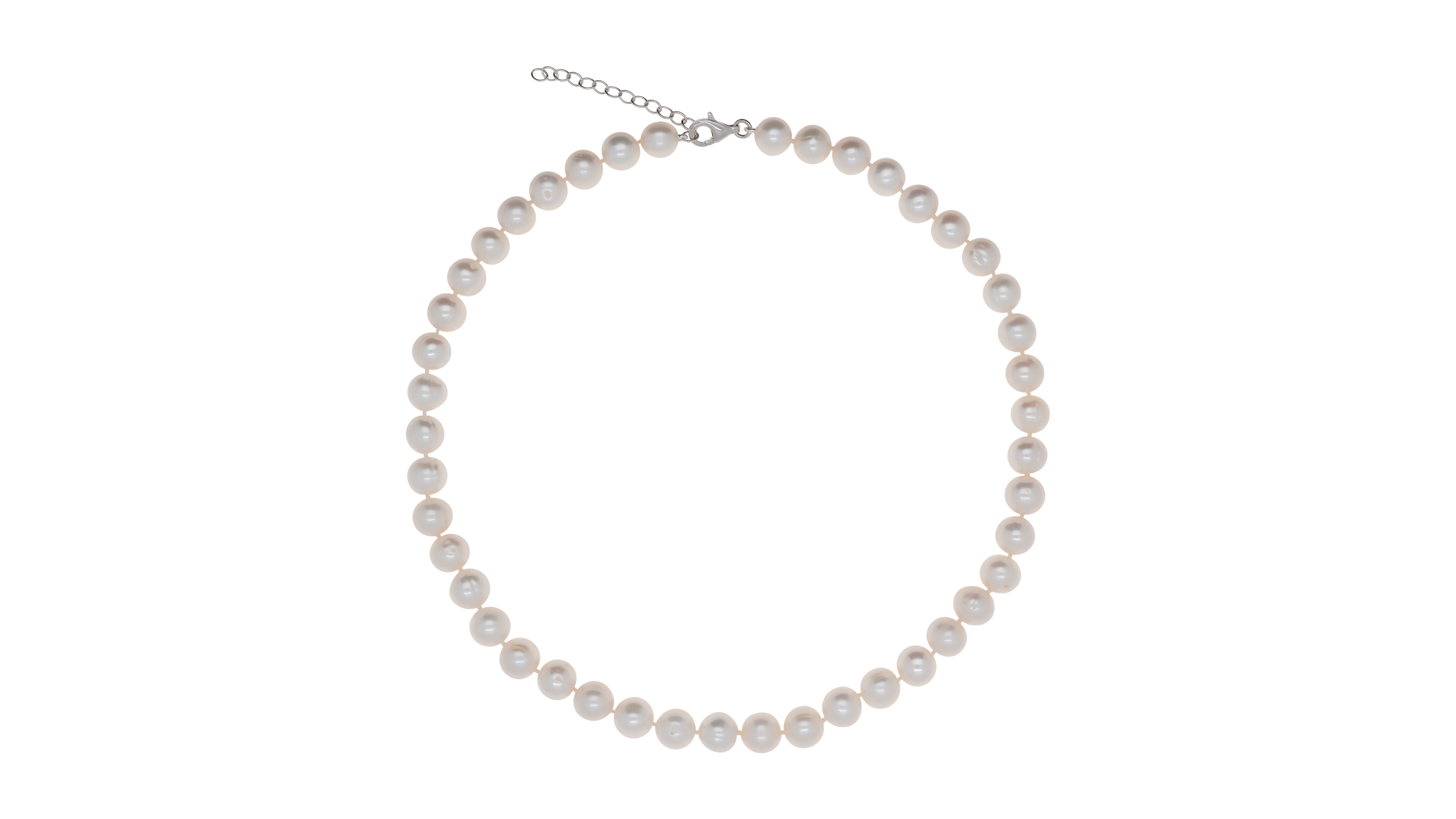 Cultured Freshwater Pearl Adjustable Necklace (10-11 mm) in Sterling Silver