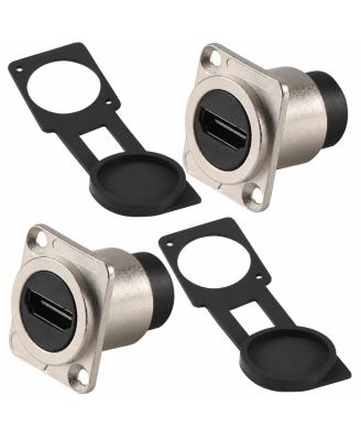 HDMI Waterproof Connector Metal Shell M25 Panel Mount Female Bulkhead Coupler Dust Cap