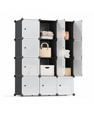 48.4 in Cube Storage Organizer with Doors and 12 Plastic Cubes