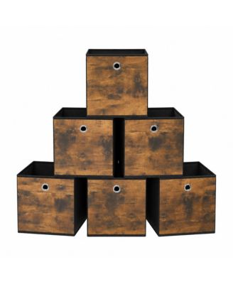 Set of 6 Storage Bins with Handles 13 in Cube and 11 lb Capacity
