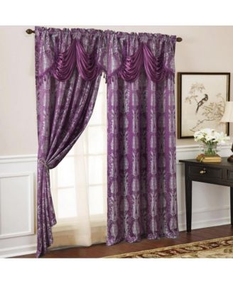 Ramallah Trading Gloria Floral/Damask Textured Jacquard Single Rod Pocket Curtain Panel - 54 x 84