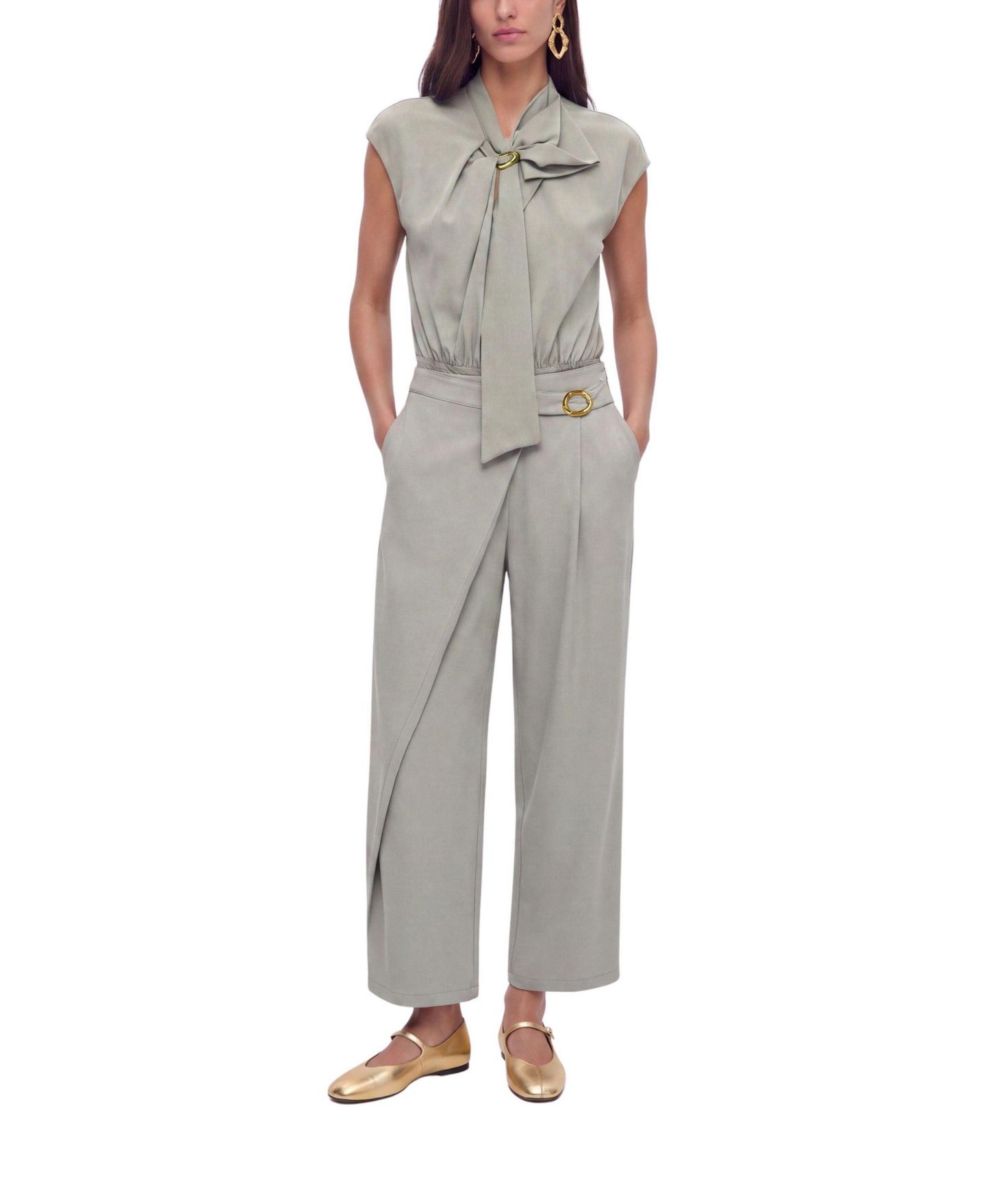Женские брюки NOCTURNE Accessory Detail Straight Leg, цвет: Мятный зелёный — фото 3