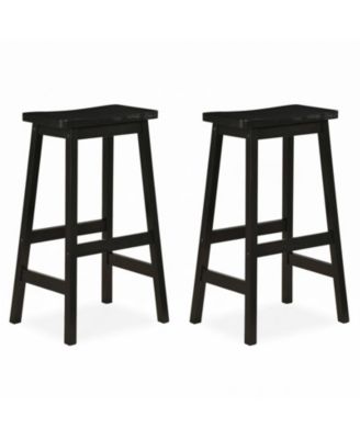 Set of 2 Saddle-Seat Counter Height Stools 29 Inch with Curved Seats
