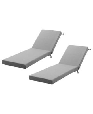 Outdoor Chaise Lounge Cushion Set of 2, Waterproof Fade-Resistant Lounger Replacement Cushions with Removable Covers