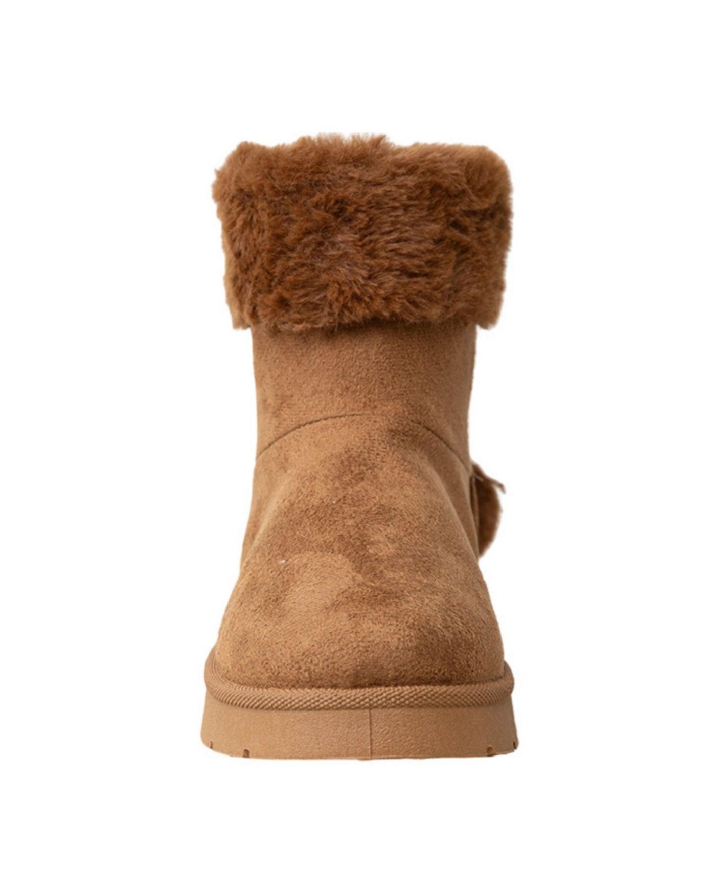 Ботинки Bebe Faux-Fur Cuff Boots with Bow and Pom-Pom Accents для девочек, цвет: Коньячный — фото 4