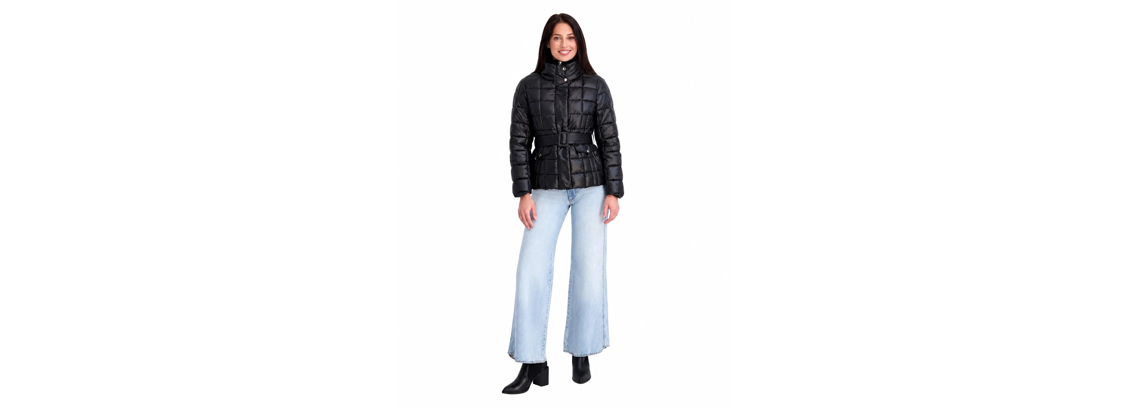Kensie Women's Quilted Funnel-Neck Puffer Jacket