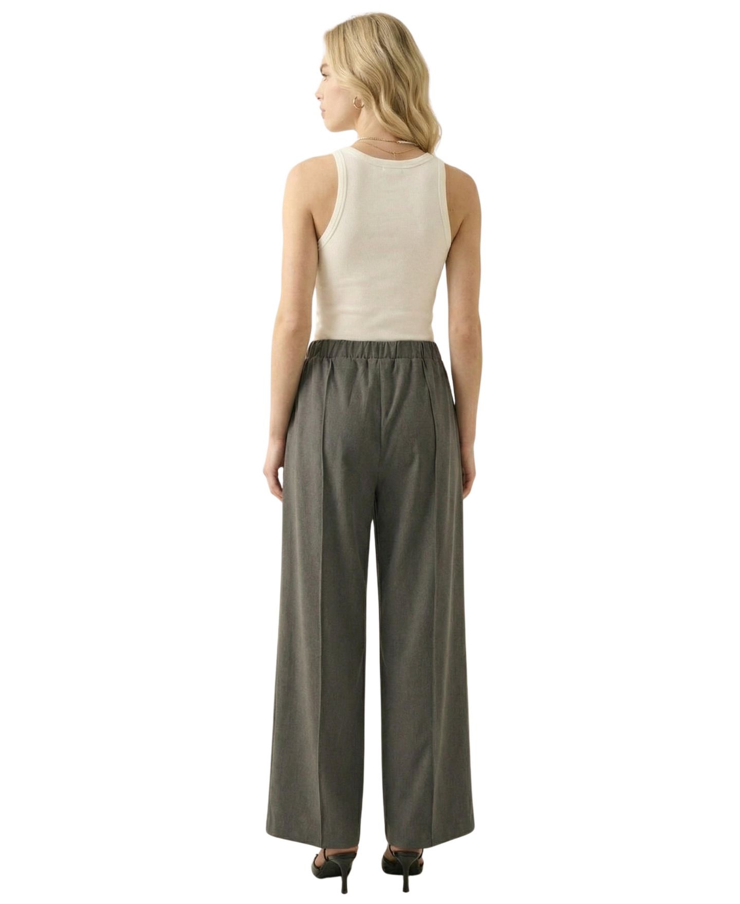 Женские брюки Modenaire High-Rise Drawstring Wide-Leg, цвет: Угольный — фото 2