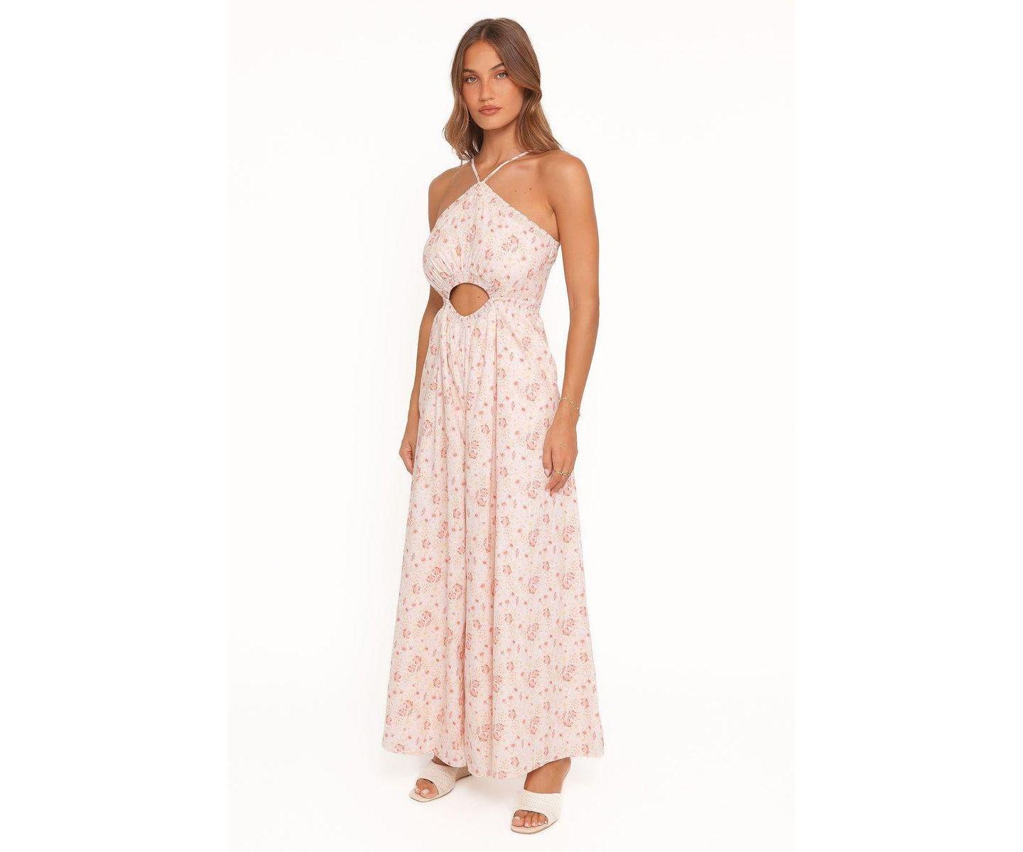 Женский комбинезон Petal and Pup Madeira Jumpsuit, цвет: Персиковый с принтом — фото 2