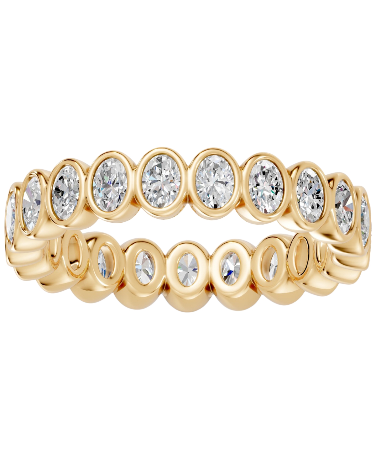 Macy's Oval Cut Diamond Full Eternity Band Ring (2 ct. t.w.) in 14k White, Yellow, Rose Gold or Platinum - 14K Yellow Gold