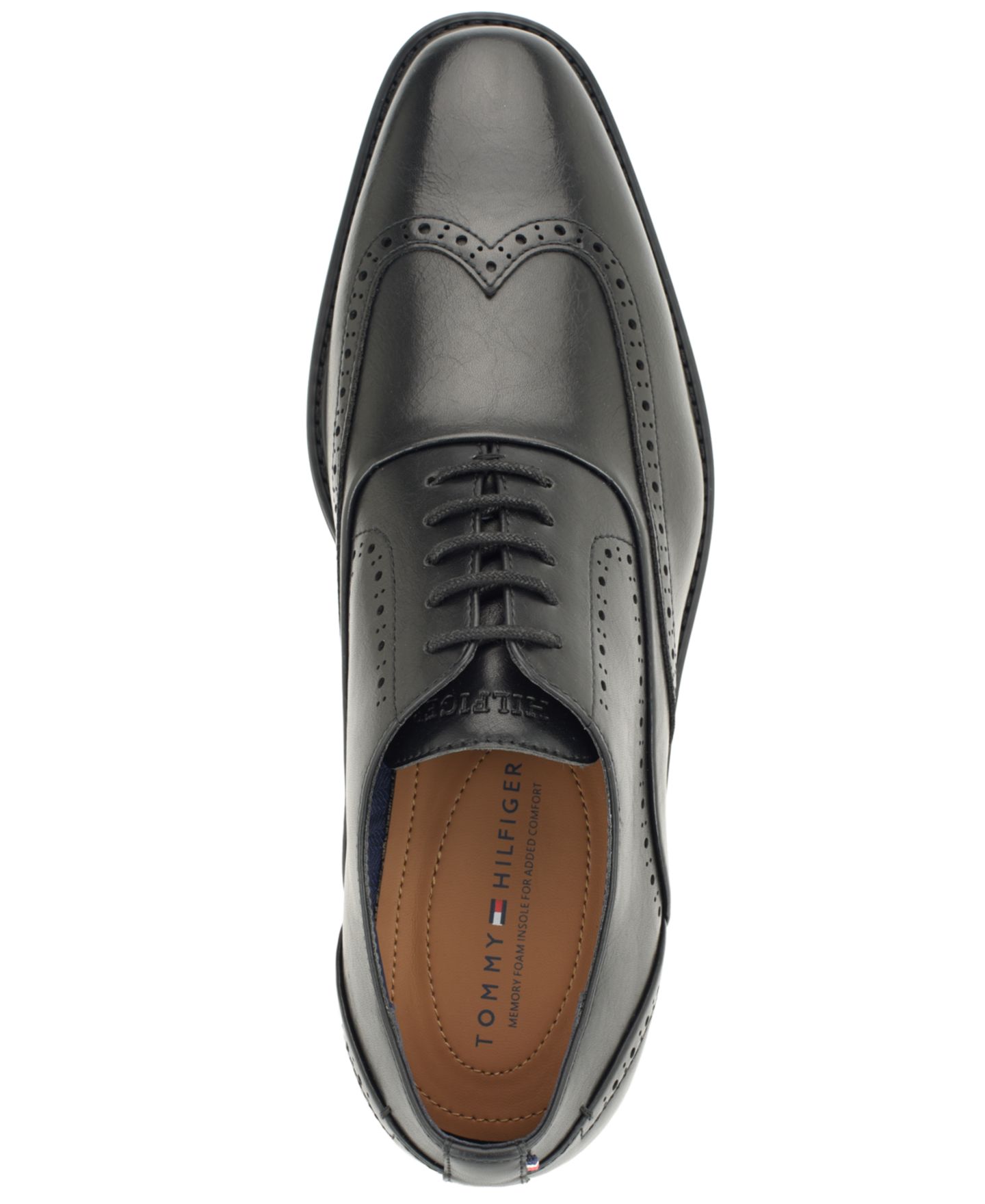Мужские туфли Tommy Hilfiger Cohan Wingtip Oxfords, цвет: Чёрный — фото 4