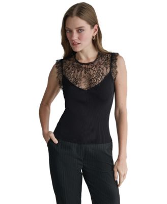 Women's Sleeveless Floral Lace Top
