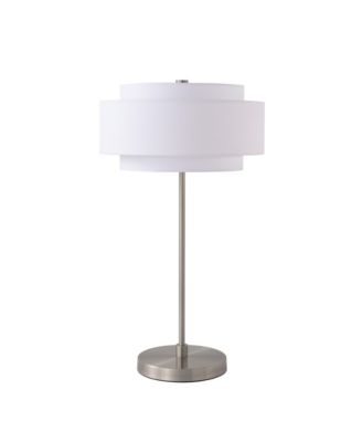 Slimline Table Lamp, Coronado Linen Shade, Satin Nickel Base