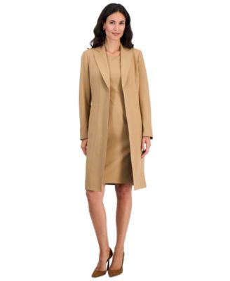 Petite Peak Lapel Topper and Basic Sheath Dress Topper and Sheath Dress, 2-Piece Set