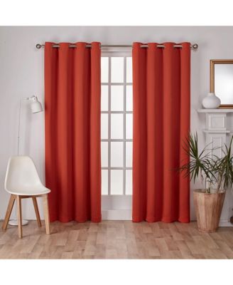 Sateen Twill Woven Room Darkening, Grommet Top Curtain Panels (Set of 2)